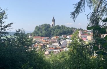 The view of Štramberk from the Šipka Cave in National Park